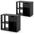 thumbnail image 1 of Costway 2 PCS 3-Cube Bookcase Organizer with 2-tier Wooden Storage Shelf & Pull-out Drawer, 1 of 9
