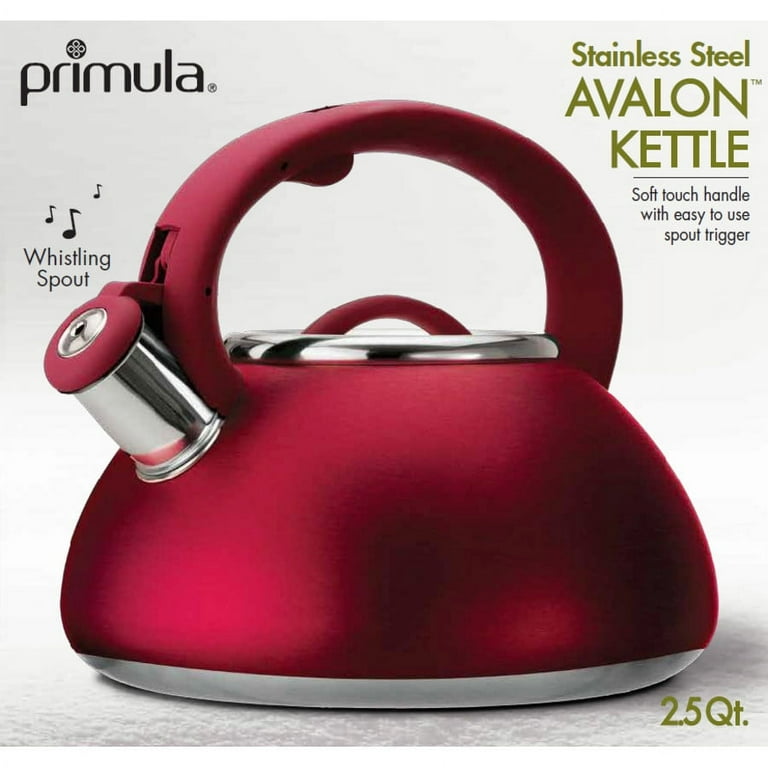 Primula Avalon Stainless Steel Whistling Kettle, 2.5 Quarts, Matte