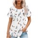 thumbnail image 1 of Tops Cortos para las Mujeres Cuello Redondo Suelto Impreso de Manga Corta, Tops Sueltos para las Mujeres, 1 of 5