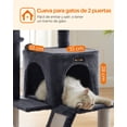 thumbnail image 3 of Feandrea Árbol de Gatos, Torre para Gatos Grandes, Rascador para Gatos, con Plataforma, Gris Ahumado, 3 of 5