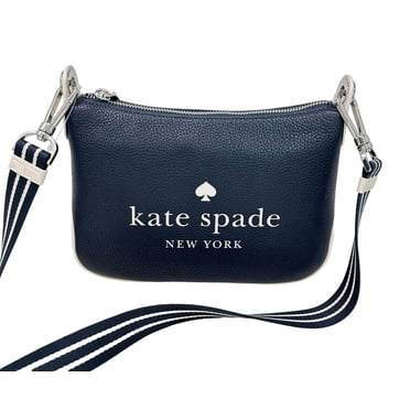 Kate Spade Rosie Small Blazer Blue Logo Pebbled Leather Crossbody Bag KF379 $349