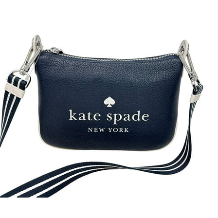 Kate Spade Rosie Small Blazer Blue Logo Pebbled Leather Crossbody Bag KF379 $349