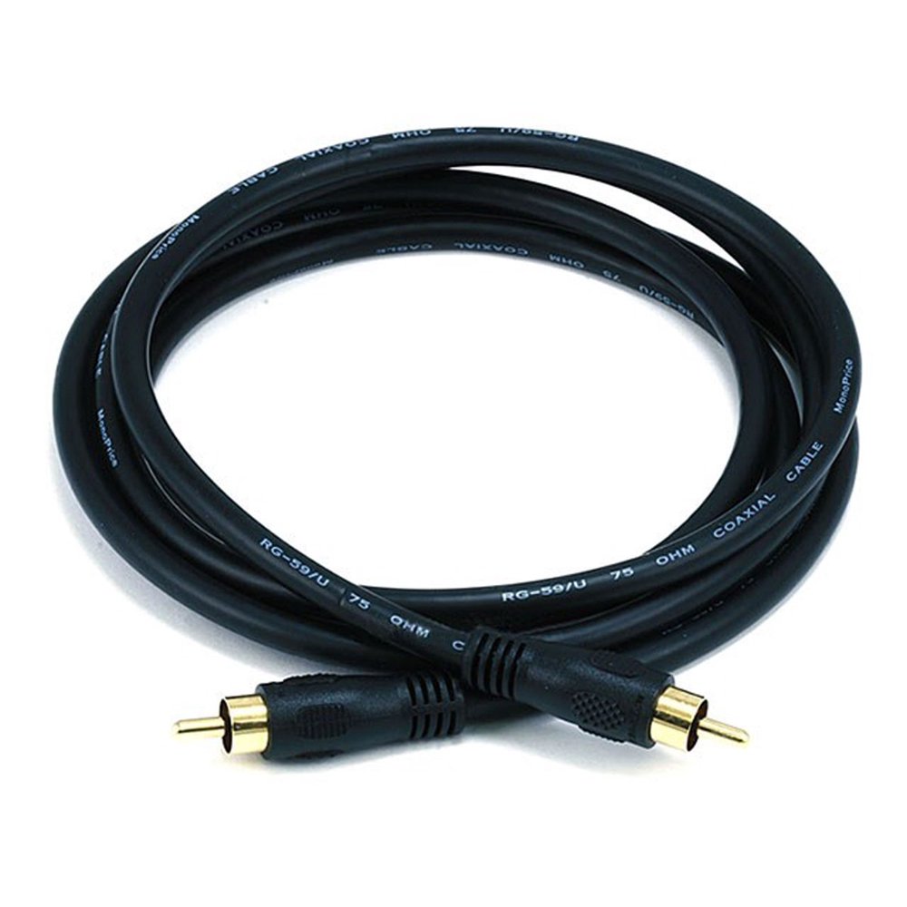 6ft Coaxial Audio/Video RCA Cable M/M RG59U 75ohm (for S/PDIF, Digital