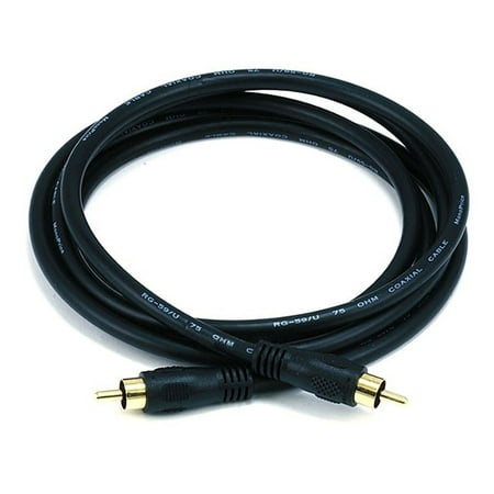 6ft Coaxial Audio/Video RCA Cable M/M RG59U 75ohm (for S/PDIF, Digital Coax, Subwoofer & Composite