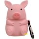thumbnail image 1 of Funda para Airpods 1 y 2, diseño de cerdo de silicona suave con dibujos animados en 3D, con soporte de hebilla de anillo, funda protectora de carga a prueba de golpes y piel fresca, 1 of 2