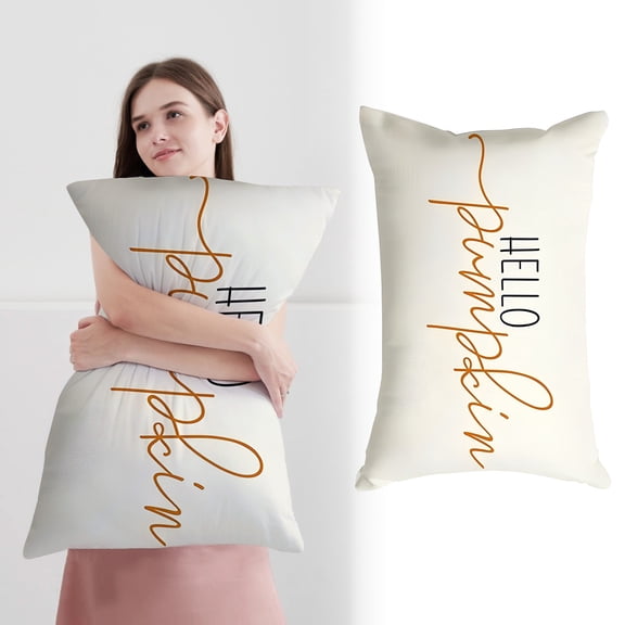 YYKihy Fall Pillow 30X50cm Linen Autumn Pumpkin Throw Pillow For Sofa Bedroom Outdoor Farmhosue Cushion Home Decoration