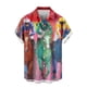 thumbnail image 5 of Blusa y camisa de manga corta con cuello vuelto para hombre, blusa informal de moda con cuello vuelto, blusa estampada de manga corta con botones, blusa de poliéster para hombre, 5 of 6