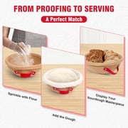 Gimgong Cotton Rope Banneton Bread Proofing Basket Set with Liners for Artisan and Sourdough Baking