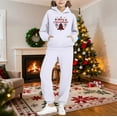 thumbnail image 2 of Auroural Girls Sweatsuit Sets Size 12 To 14 Boys Sweatpants Sets Children's Christmas Printed Color Long-sleeved Casual Sports Hoodie Top Two-piece Set With Elastic Waist White 13 Years, 2 of 8