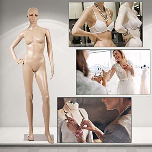 Female Mannequin Full Body PP Realistic Display Head Turns Dress Form w/ Base 