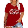 thumbnail image 2 of Active Tops Women T-Shirts Plus Size Women's Christmas Print Loose Crew Neck T Shirt Holiday Graphic Top for Comfortable Casual Wear Red 5XL, 2 of 4