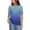 Blue, variant on Dgankt Shirts for Women Loose Solid V Neck Mid Sleeve Casual Daily Comfort Top,Sizes S-3XL