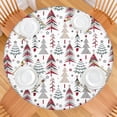 thumbnail image 2 of White Christmas Tree Pattern Round Fitted Tablecloth with Elastic Edge,Dining Table Cover Waterproof,Outdoor Round Tablecloth for Camping,Dining,Indoor and Outdoor, 2 of 7