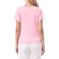 thumbnail image 3 of INSPIRE CHIC Women's Wrap Tops V Neck Short Sleeves Button Decor Ruched Causal Blouses Light Pink M, 3 of 6