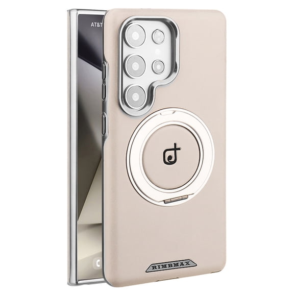 Designed For Samsung Galaxy S25 /S24  Magnetic Phone Case,With 360°Rotatable Invisible Ring Kickstand,Compatible with Mag-Safe,PU Leather Shockproof Ultra Slim Rugged Durable Phone Case,Gray