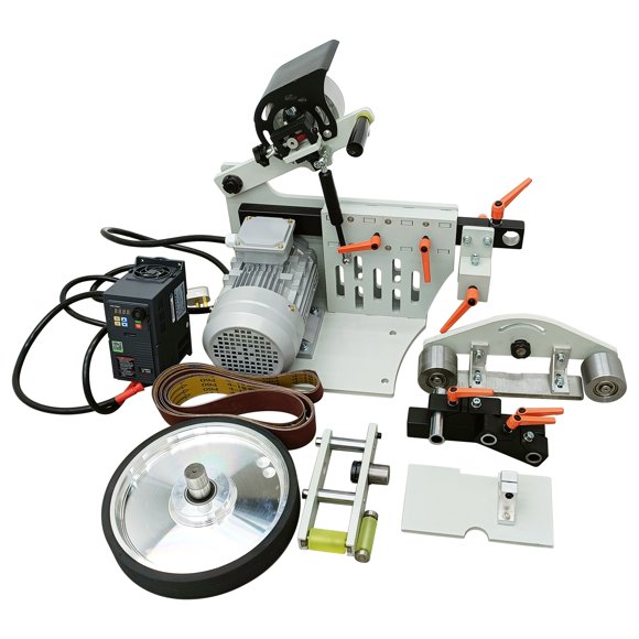 INTBUYING Double Stands Belt Sander Multi-funchion Double Stands Belt Sander Grinding Polishing Machine 220V