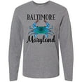 thumbnail image 3 of Inktastic Baltimore Maryland Vacation Blue Crab Long Sleeve T-Shirt, 3 of 5