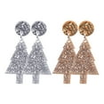 thumbnail image 3 of BNNG Sparkly Christmas Earrings For Women Christmas Shining Christmas Tree Simple Acrylic Earrings Gold Silver Earrings Acrylic Earrings Ladies' Halloween Themed Dangle Earrings, 3 of 9