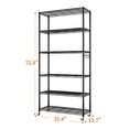 thumbnail image 4 of IVV 6-Tier Metal Shelving Unit, 72.83"H Carbon Steel Garage Storage Rack with Rolling Wheels and Adjustable Feet, for Kitchen Pantry Restaurant Warehouse Office, Black, 4 of 6