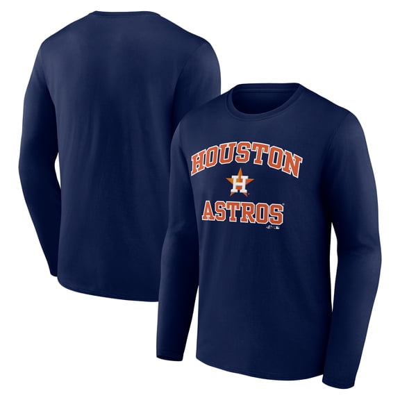 Men's Logo Athletic Navy Houston Astros Heart & Soul Long Sleeve T-Shirt