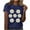 Dark Blue, variant on Pull-on Women'S T Shirts Minimalist Short Sleeve Yellow Crew Neck T-Shirts Flowers Pullover Printed Casual Polycotton Tops Khaki,S