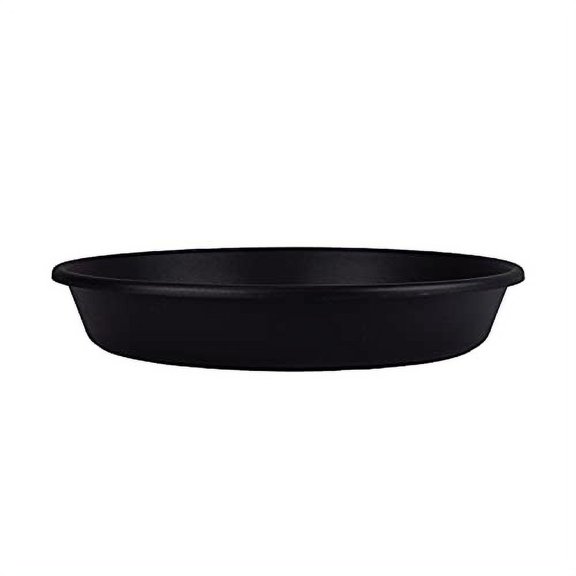 10" Round Classic Saucer - The HC Companies 10.75"x10.75"x1.75" Round Plastic Classic Saucer to Prevent Drips or Spills Indoor & Outdoor in Black Color, Pairs with 10" Round Classic Black Planter