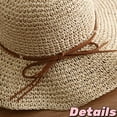 thumbnail image 5 of Womens Floppy Straw Sun Hat, Foldable Wide Brim Summer Beach Hat Packable Roll Up Crochet Bucket Hats for Women, Brown, 5 of 10