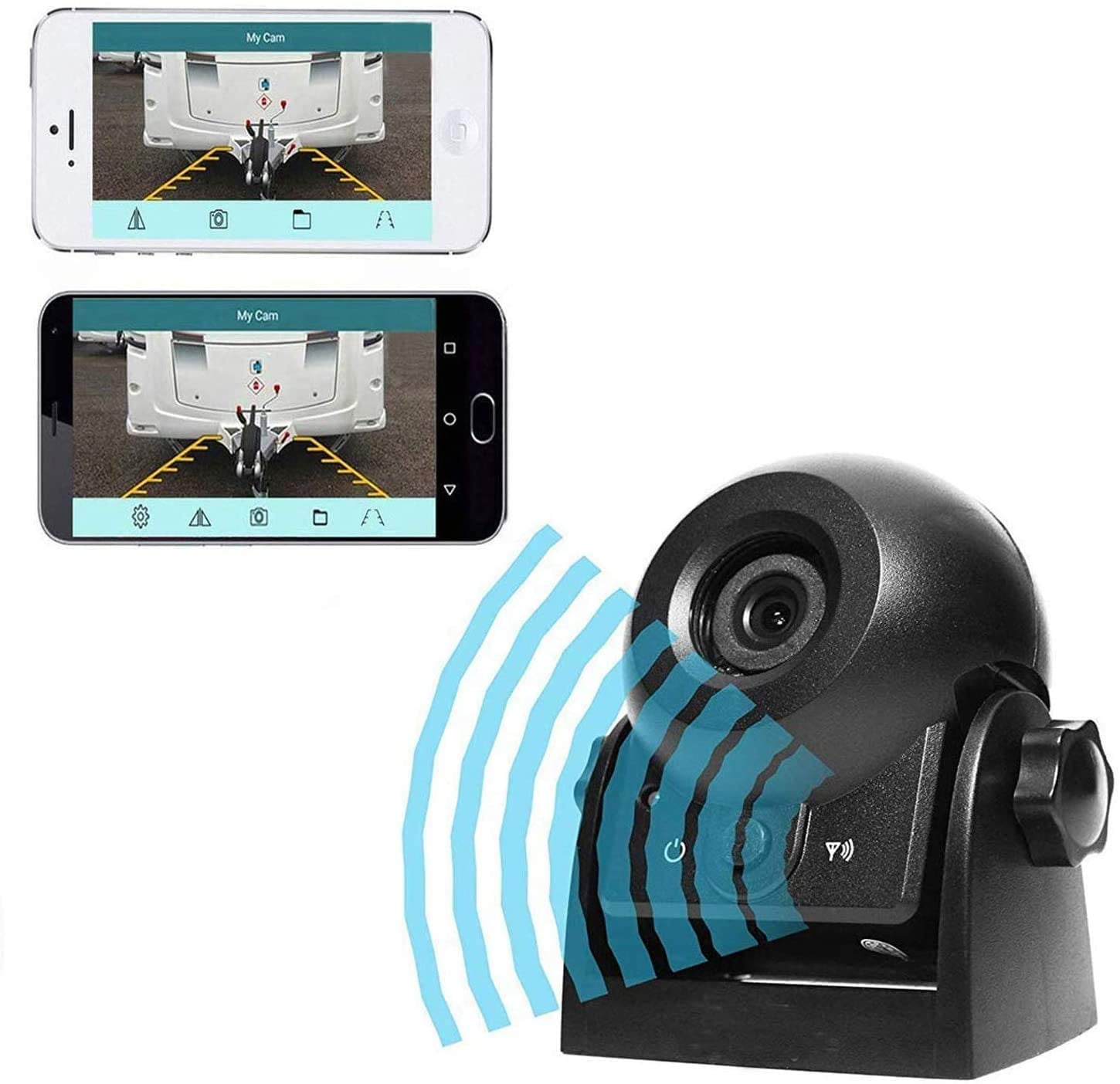 Wireless Backup Dash Cam, WiFi Reversing Camera Work with Phone IP68 Waterproof IR Night Vision ...