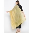 thumbnail image 3 of eloria Woman's Indian Ethnic Chunni, Cotton Blend Ethnic Motifs Golden Dupatta, Stole, Scarf Shawl Wrap, 3 of 4
