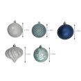 thumbnail image 3 of Décorations incassables Holiday Time (45 unités, bleu/bleu sarcelle/blanc), 3 of 5