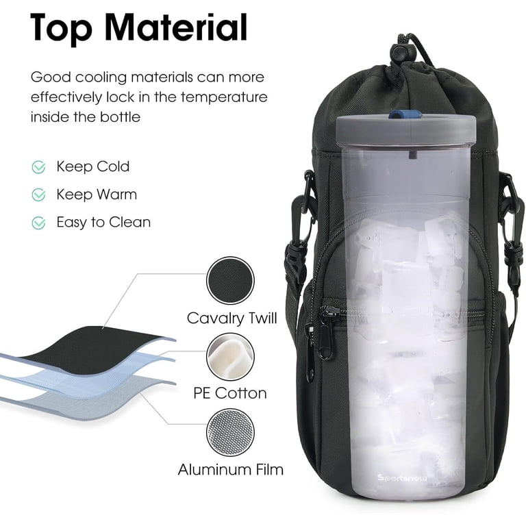 Narwey Insulated Water Bottle Sling Bag, 32-40oz Black photo 2