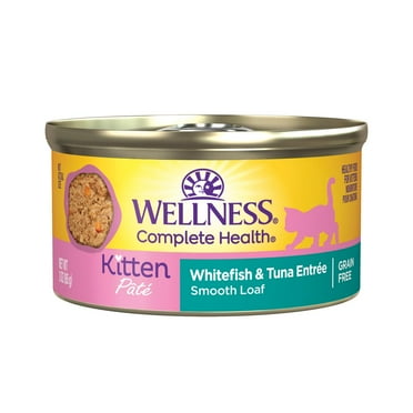 Wellness Complete Health Kitten Wet Cat Food Whitefish & Tuna Entrée, 3oz Can, Pack of 24
