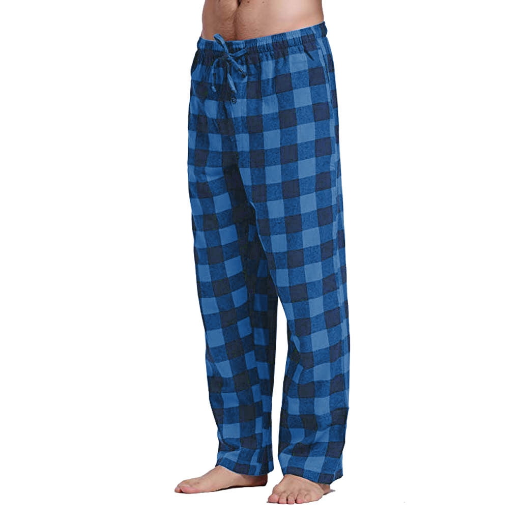 PMUYBHF Male Men s Stretch Jeans Slim Fit Fashion Mens Casual Plaid Loose Sport Plaid Pajama Pants Trousers Sweatpants for Men Loose Fit