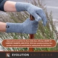 thumbnail image 4 of Alpaca Knit Gloves for Women - Made in the USA - Super Soft Baby Alpaca - Small - Blue Grey, 4 of 7