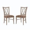 thumbnail image 2 of Linon Tanlsey Upholstered Dining Chair, Set of 2, Natural with Brown and Multicolor Flower Pattern Fabric, 2 of 13
