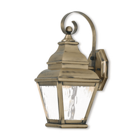 

Wall Sconces 1 Light With Hand Crafted Solid Brass Clear Water Antique Brass size 16 in 100 Watts - World of Crystal