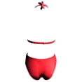 thumbnail image 5 of WEIGFI Women'S Bikini Sets 2 Piece Bathing Suit Push Up Top And High Waist Bottom Halter Neck Cheeky Swimwear Solid Color Elegant Triangle Summer Pool Sweet Party Swim Wear,Red,M, 5 of 5