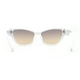 thumbnail image 2 of Womens Mod Squared Cat Eye Sunglasses White Brown, 2 of 4