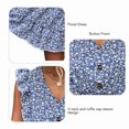 thumbnail image 4 of Vestido floral de verano para mujer Ticfox con manga casquillo y volantes en V, 4 of 5