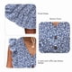 thumbnail image 3 of Vestido Floral Para Mujer, Agradable A La Piel, Transpirable, Cuello En V, Volantes, Manga Casquillo, Elegante Botón Frontal Para Vacaciones ANGGREK Azul oscuro L, 3 of 5