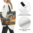 thumbnail image 3 of Fotbe Starry Sky White Horse Bolsa Tote Estética de Lona con Estampado para Mujer - Bolsa Reutilizable de Hombro Casual para Vacaciones, Compras, Trabajo y Gimnasio, 3 of 8