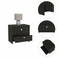 thumbnail image 2 of HomeRoots Modern and Minimalist Black Two Drawer Nightstand, 2 of 3