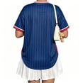 thumbnail image 5 of BAKREP USA Soccer Jersey for Women, USA Flag Graphic Short Sleeve T Shirts V-Neck Tee Happy Fashion Jerseys for Women 2026 Summer Shirts, 5 of 19