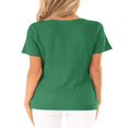 thumbnail image 4 of Women Short Sleeve Crossed Surplice Button Tops, 4 of 5