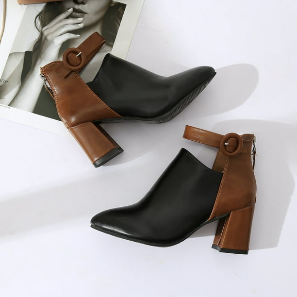 Brown ankle hot sale booties no heel