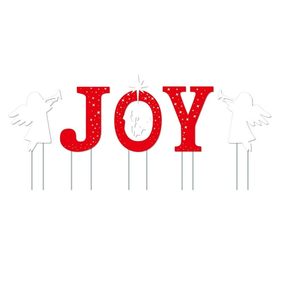 PEIBang Outdoor Nativity Set with JOY Letters & Angels Yard Signs,Weather-Resistant Christmas Decor for Home Walkway
