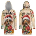 thumbnail image 3 of Merry Christmas Santa Dachshund Scarf Twinkling Lights Xmas Holiday All Over Print 3D Hooded Duffle Toggle Coat Wiener Dog Lover Gifts Idea - 00022, 3 of 6