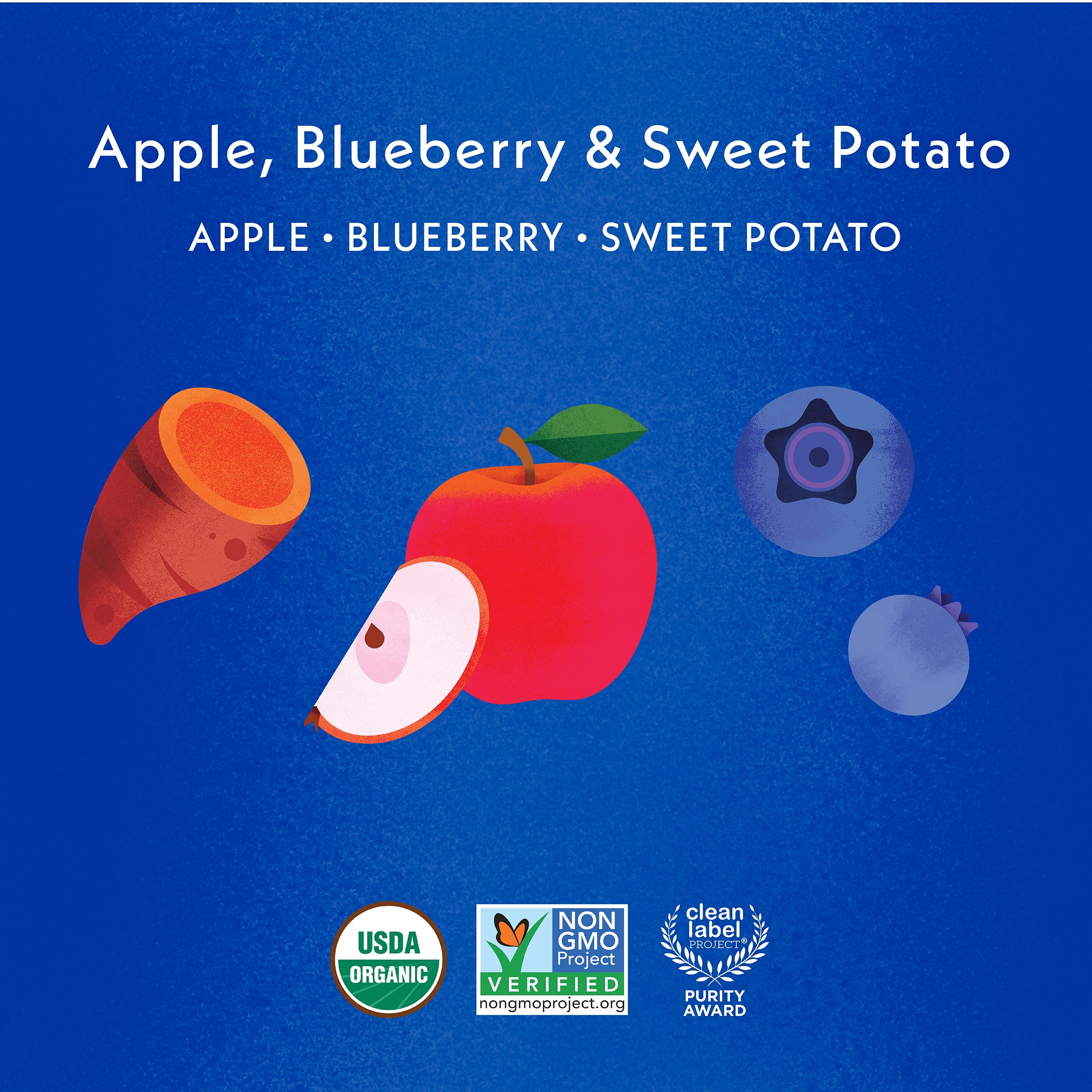 Once Upon a Farm Organic Refrigerated Baby Food Fruit & Veggie Blend Apple, Blueberry, & Sweet Potato, 4oz Bowl