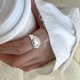 thumbnail image 5 of Anillo abierto ovalado de plata de moda para mujer, anillo grande brillante personalizado con nicho simple, 5 of 5