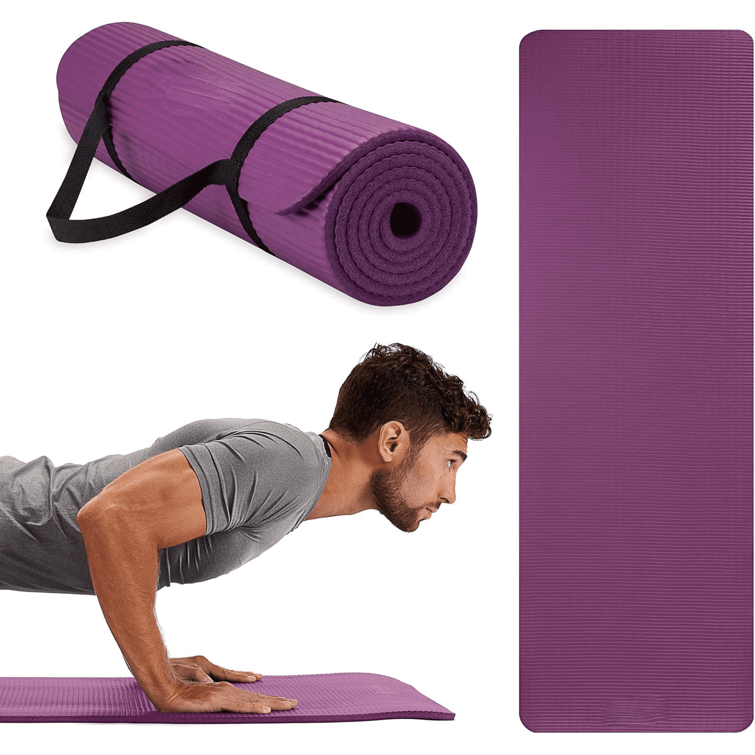 Gymax 6'x4'x8mm Large Yoga Mat - Non-Slip, Durable, Easy to Carry